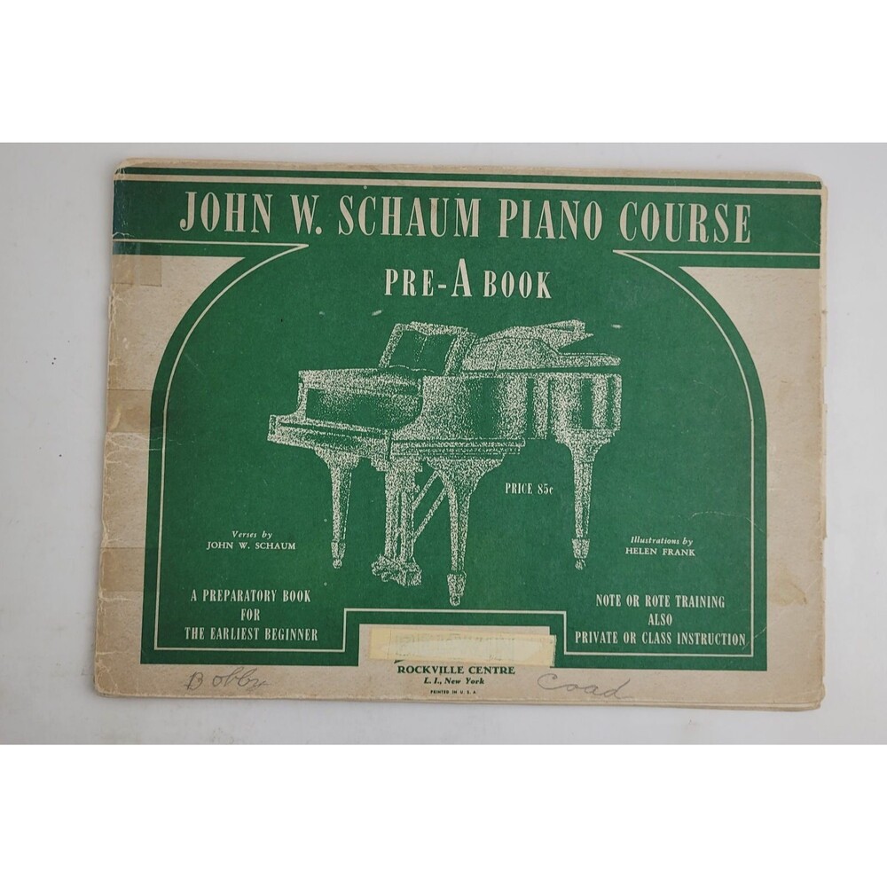 John W Schaum Piano Course Pre-A Beginner Certificate Of Promo Songbook #SM3